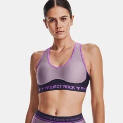Under Armour Project Rock Crossback Disrupt Sports Bra