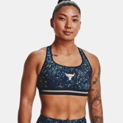 Under Armour Project Rock Printed Crossback Sports Bra